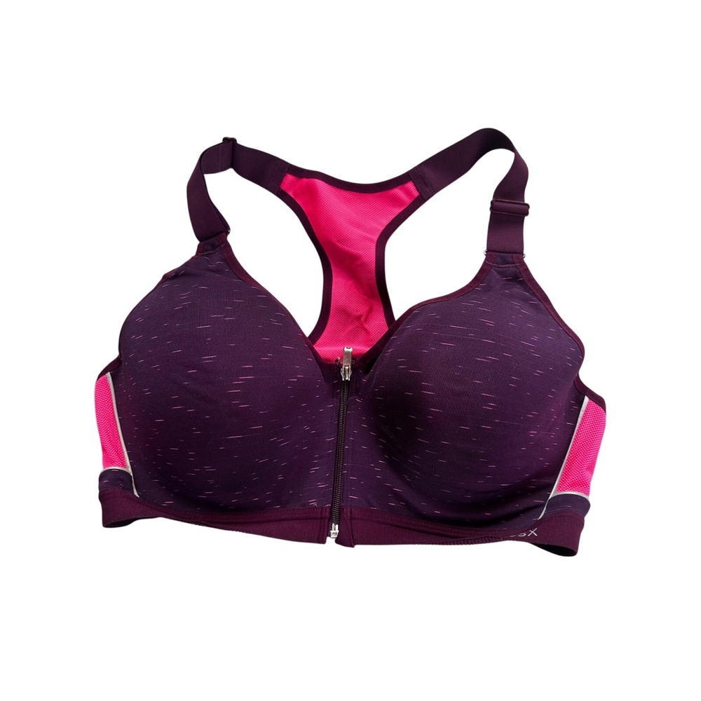 Victoria Secret VSX Sport Front Zip Racerback Sports Bra Pink High Impact 38C